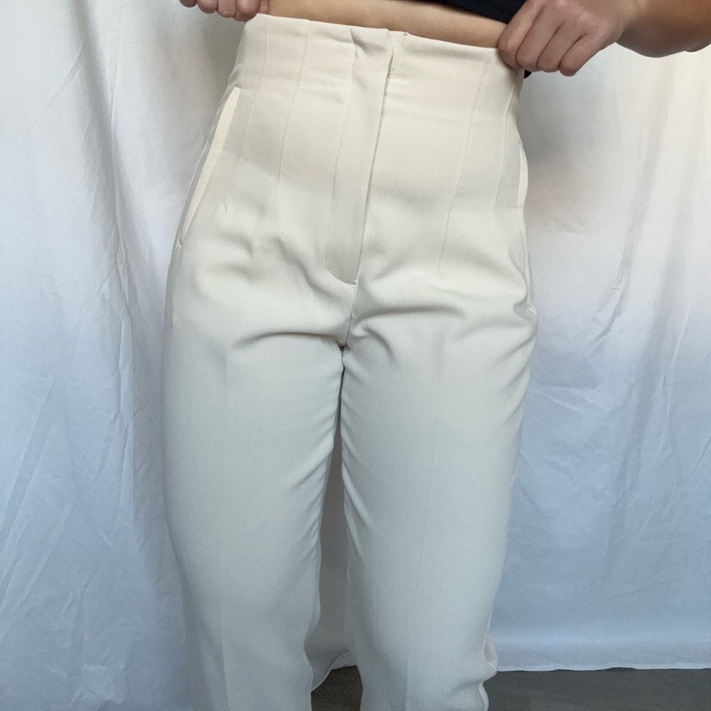 Zara Cream Trousers - Picture 2 of 10